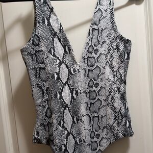 Snakeskin Print Bodysuit
